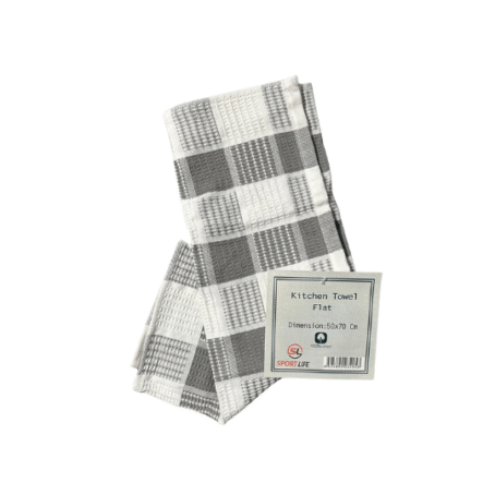 Serviette Plate K – Gris et Blanc