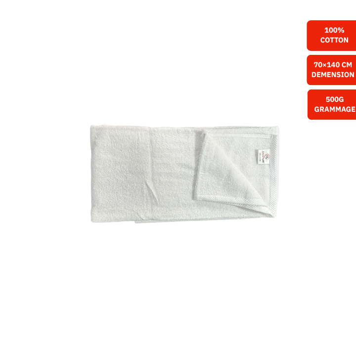 Serviette de Bain en Éponge Blanche