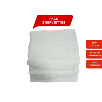 Pack Serviette Éponge Blanche