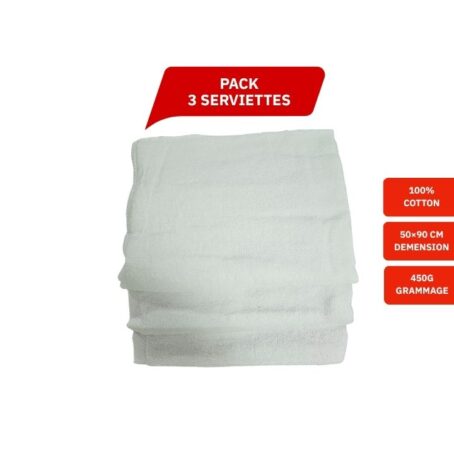 Pack Serviette Éponge Blanche